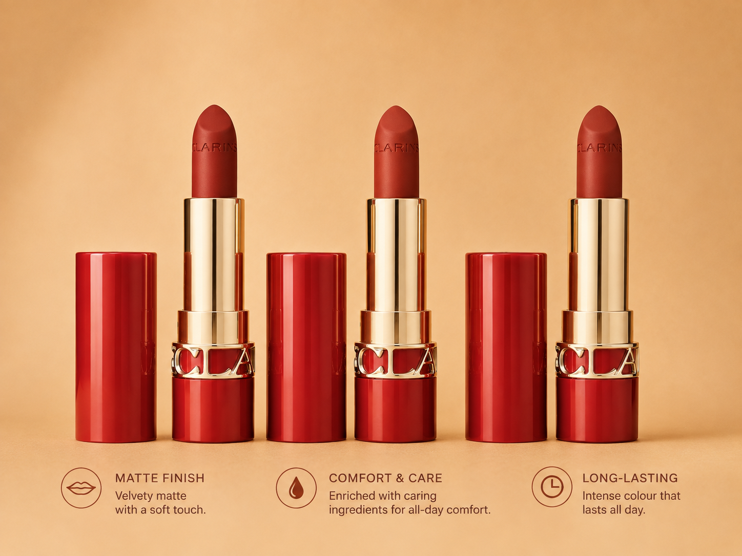 1x Clarins Matte Joli Rouge Velvet 771v Lipstick