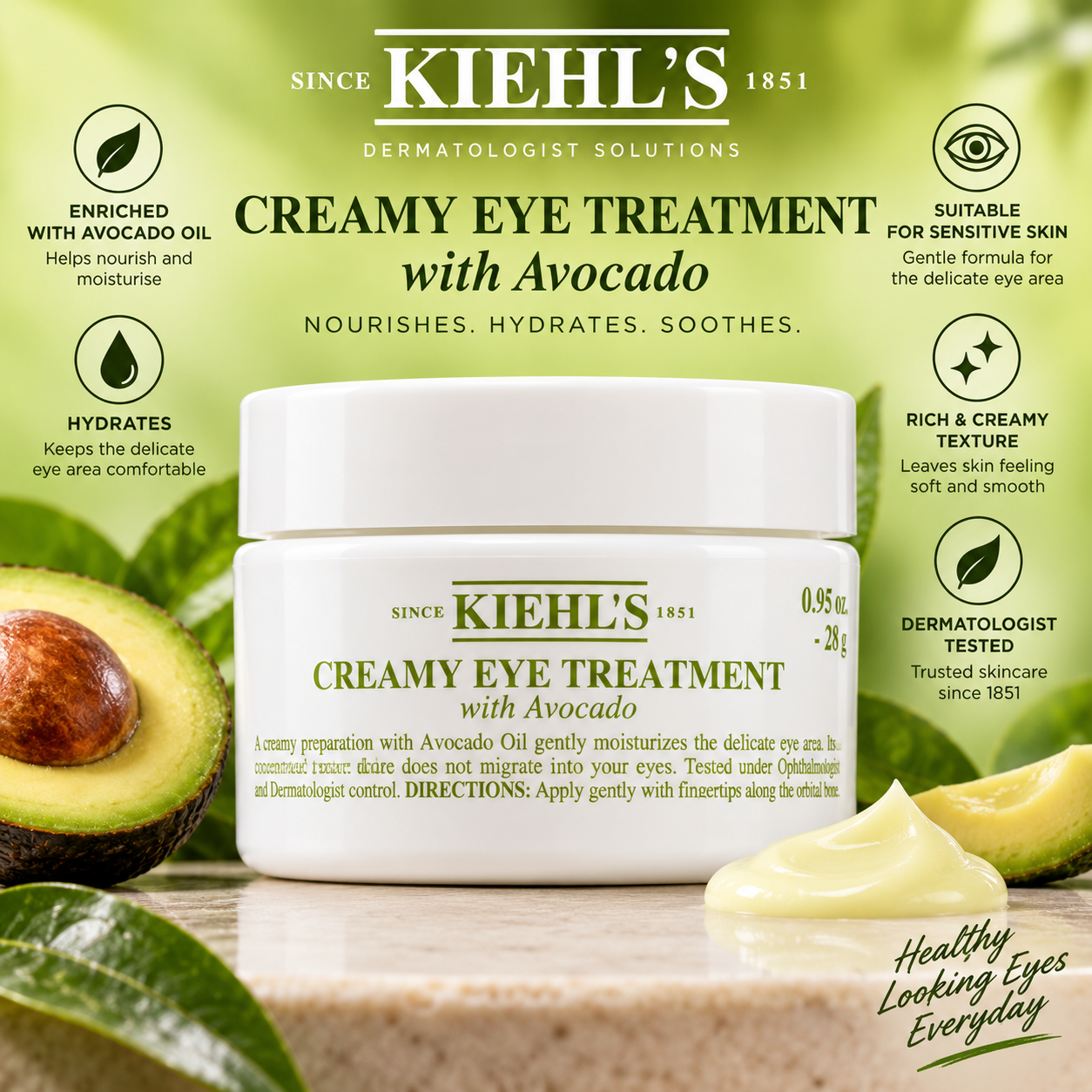 Kiehls Kiehl's Hydrating Eye Treatment Cream With Avocado 14g